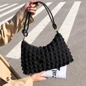 Elegant Black Textured Women's Bag